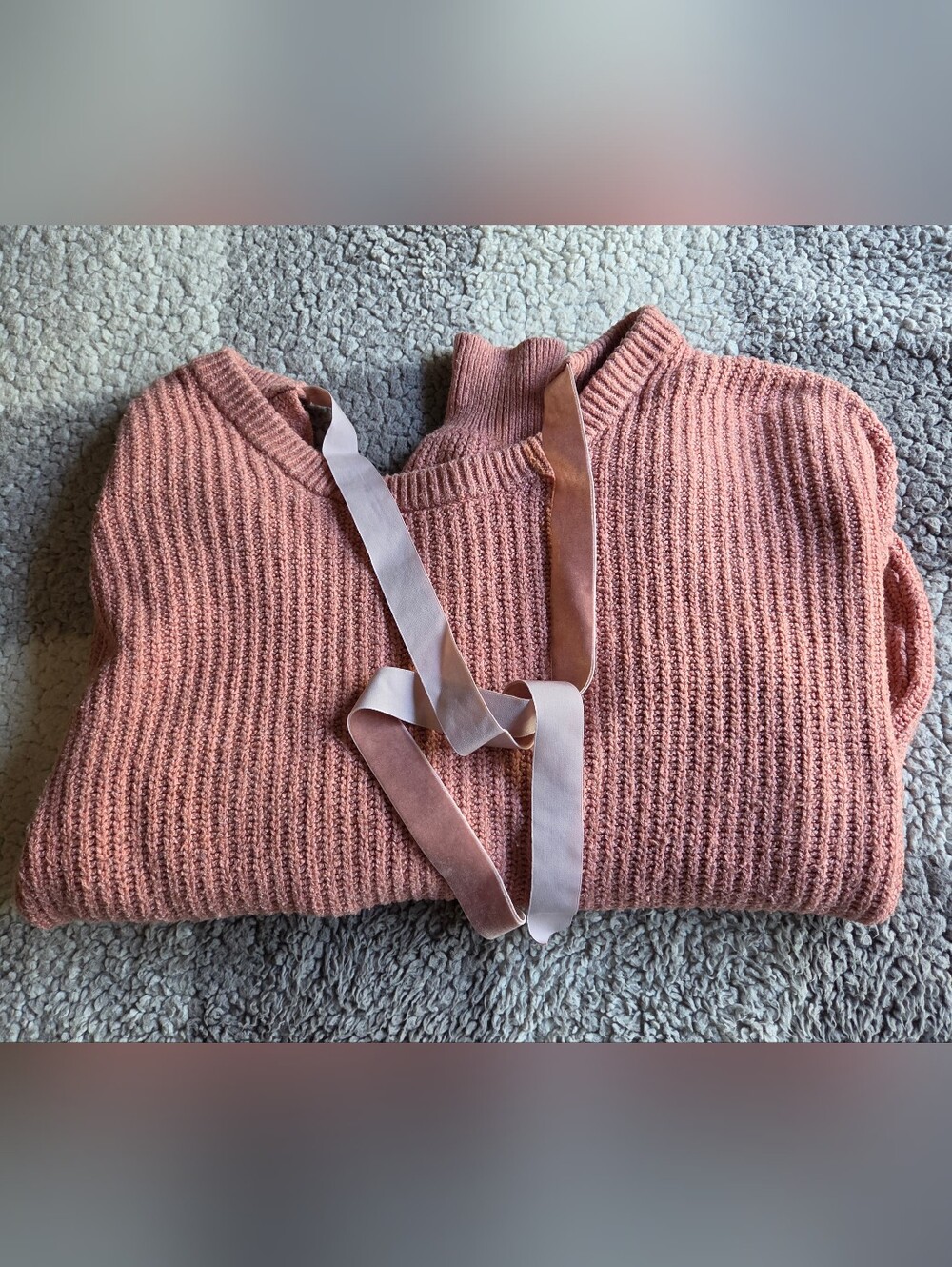 A New Day Pink Open Back Tie Bow Knit Sweater XL